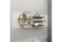 34X20 Inch Metal + Wood Double Circle Wall Shelf - Room