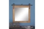 31X31 Inch Wood + Metal Barn Door Wall Mirror - Room