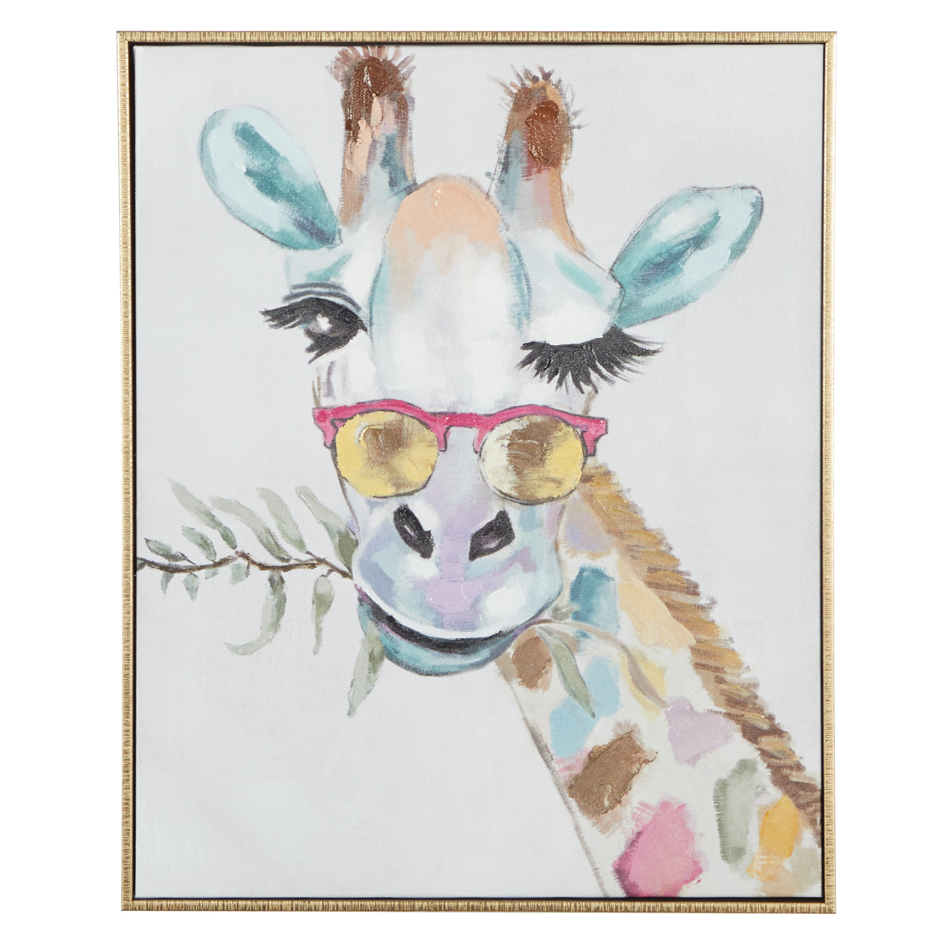 Girafe Head illustration Framed Wall Art Print 9x7 inch 