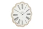 33X33 Inch White Wood Flower Round Wall Clock - Material