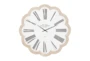 33X33 Inch White Wood Flower Round Wall Clock - Signature