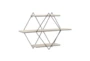 30X20 Inch Metal + Wood Diamonds Wall Shelf - Material