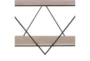 30X20 Inch Metal + Wood Diamonds Wall Shelf - Detail