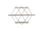 30X20 Inch Metal + Wood Diamonds Wall Shelf - Signature