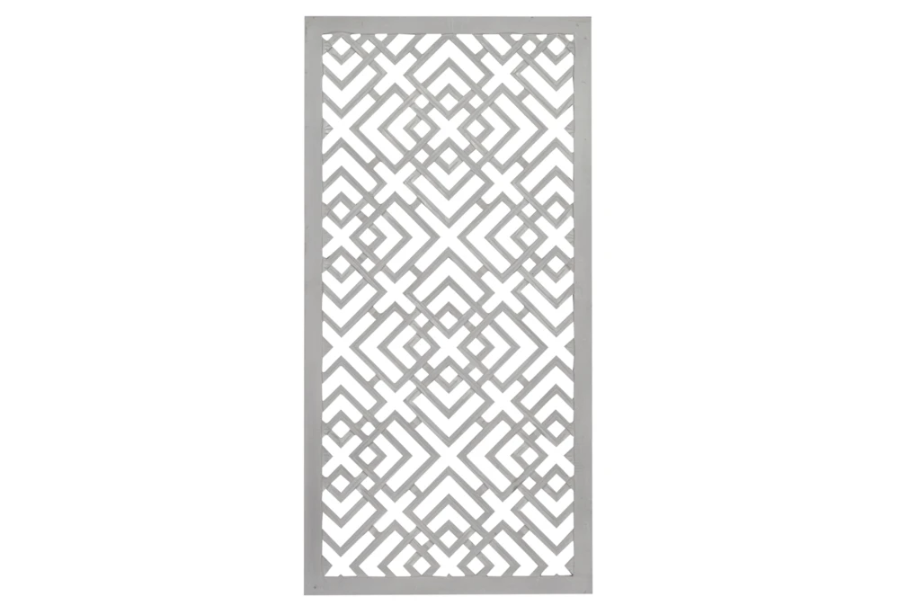 24X48 Inch White Wood Geo Squares Lattice Wall Panel