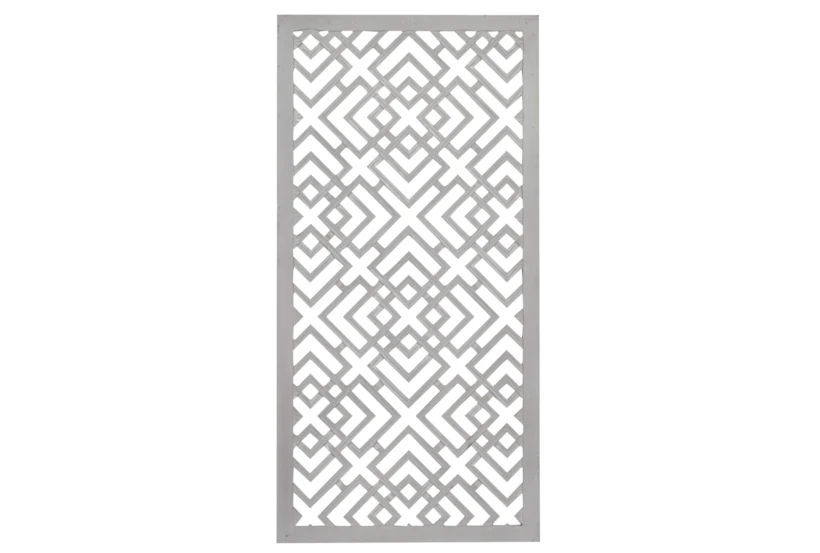 24X48 Inch White Wood Geo Squares Lattice Wall Panel - 360