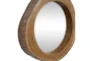 13X13 Inch Brown Teak Wood Wall Mirror Set Of 4 - Detail