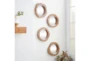 13X13 Inch Brown Teak Wood Wall Mirror Set Of 4 - Room
