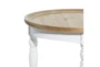 24 Inch White + Natural Weathered Wood Accent Table - Detail