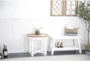 24 Inch White + Natural Weathered Wood Accent Table - Room