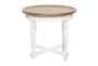 24" White + Natural Weathered Wood Accent Table - Signature
