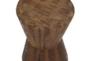 18 Inch Teak Wood Hourglass Stool - Detail