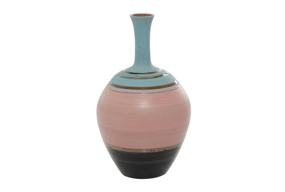 15 Inch Multi Color Ceramic Bottle Vase