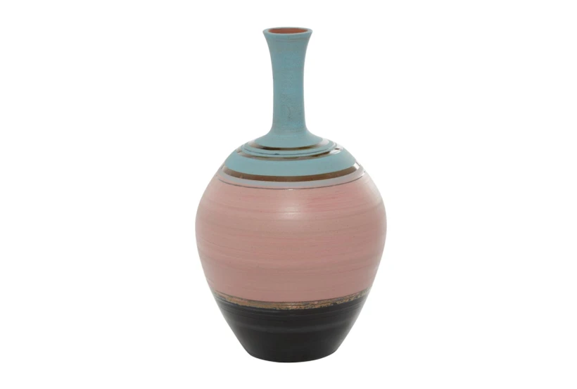 15 Inch Multi Color Ceramic Bottle Vase - 360