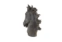 25 Inch Brown Horse Head Polystone Sculpture - Front