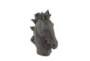 25 Inch Brown Horse Head Polystone Sculpture - Front