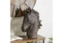 25 Inch Brown Horse Head Polystone Sculpture - Room