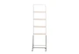61 Inch Metal + Wood Standing Blanket Ladder On Casters - Front