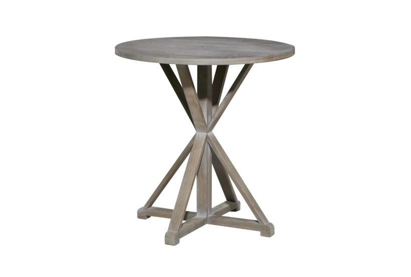 29" Wood Pedestal Round Accent Table - 360