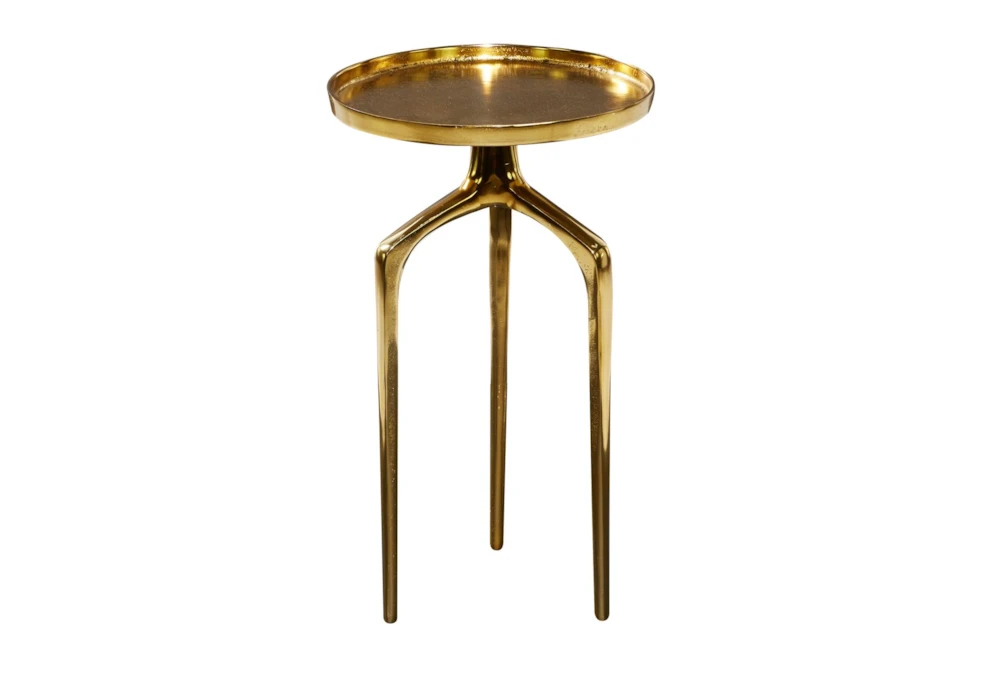 22" Gold Modern Tripod Round Accent Table
