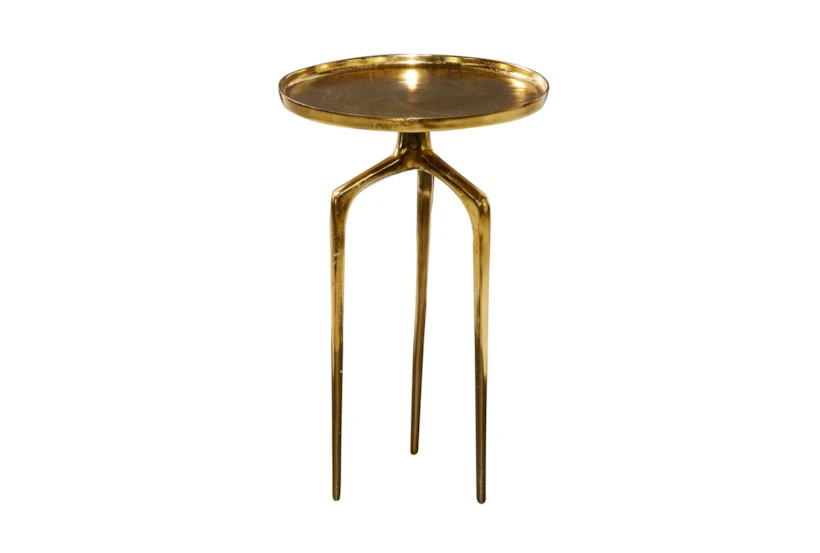 25" Gold Modern Tripod Round Accent Table - 360
