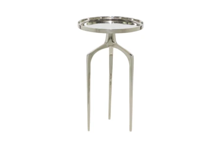 22" Silver Modern Tripod Round Accent Table