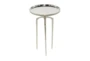 25" Silver Modern Tripod Round Accent Table - Front