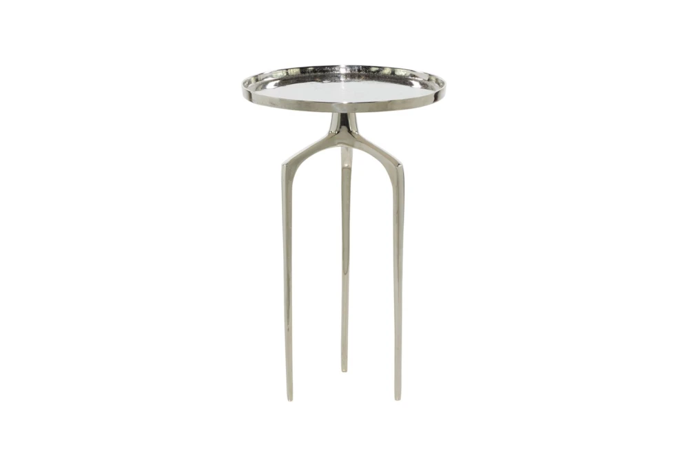 25" Silver Modern Tripod Round Accent Table