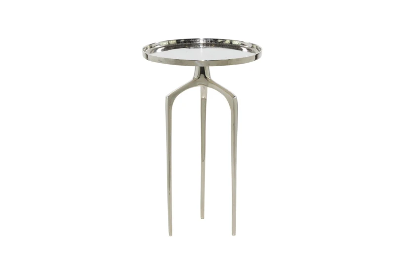 25" Silver Modern Tripod Round Accent Table - 360