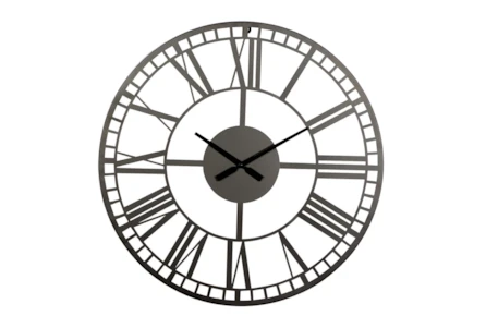 28X28 Inch Black Metal Wall Clock - Main