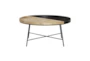 Metal And Wood Tray Round Coffee Table - Back