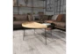 Metal And Wood Tray Round Coffee Table - Room