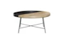 Metal And Wood Tray Round Coffee Table - Front