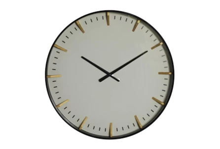 20X20 Inch White Glass Wall Clock - Main