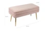 31" Lana Modern Blush Pink Velvet Bedroom Storage Bench - Dimensions Diagram
