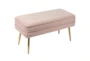 31" Lana Modern Blush Pink Velvet Bedroom Storage Bench - Detail