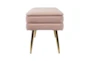 31" Lana Modern Blush Pink Velvet Bedroom Storage Bench - Side