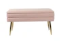 31" Lana Modern Blush Pink Velvet Bedroom Storage Bench - Signature