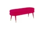 Brigitte Pink Velvet Bench - Side