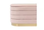 31" Celeste Modern Blush Pink Velvet Oval Bedroom Storage Bench - Detail