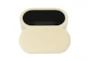 31" Celeste Modern Cream Velvet Oval Bedroom Storage Bench - Top