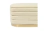 31" Celeste Modern Cream Velvet Oval Bedroom Storage Bench - Detail