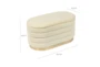 31" Celeste Modern Cream Velvet Oval Bedroom Storage Bench - Dimensions Diagram