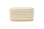 31" Celeste Modern Cream Velvet Oval Bedroom Storage Bench - Front