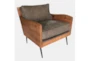 Arden Rustic Brown Leather Accent Arm Chair - Signature
