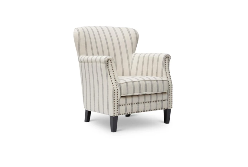Baylor Flax Striped Wingback Chair - 360