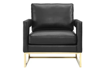 Evelyn Black Faux Leather Accent Chair