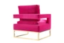 Evelyn Pink Velvet Accent Arm Chair - Back
