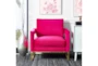 Evelyn Pink Velvet Accent Arm Chair - Room