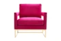 Evelyn Pink Velvet Accent Arm Chair - Signature